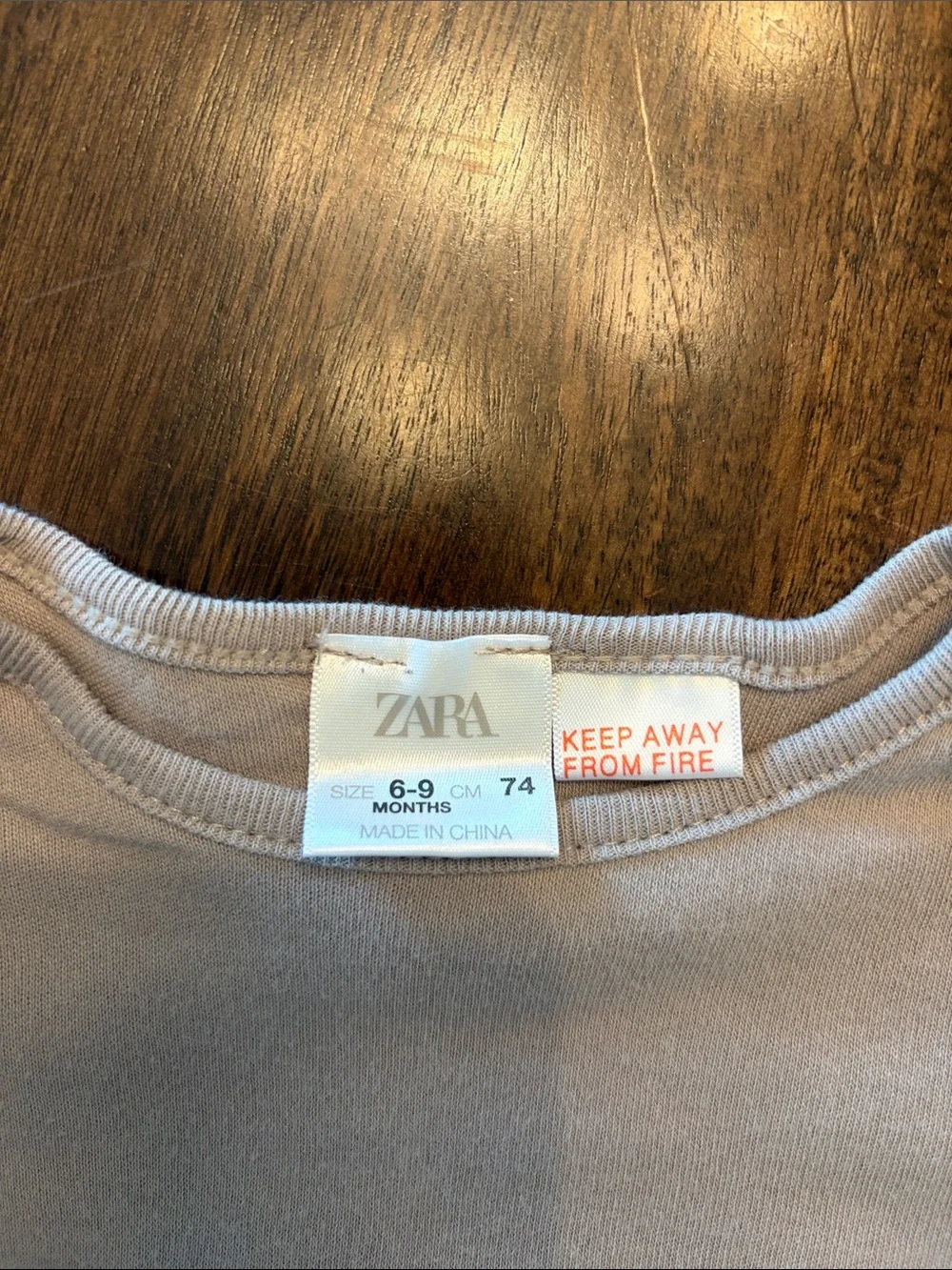 ZARA Light Gray Long-Sleeve Baby One-Piece